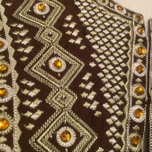 Victor Costa 100% Silk Beaded Elegant Blazer Jacket Size 14 - Picture 2 of 13